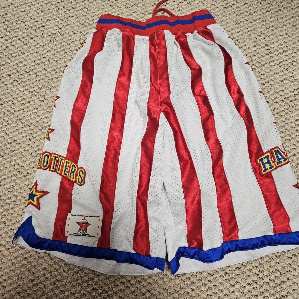 Champion Harlem Globetrotters Basketball Shorts Mens Size Small Red White Stripe